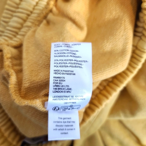 URBAN OUTFITTERS BDG Men's Bonfire French Terry Jogger Sweatpants Yellow… - Picture 9 of 13